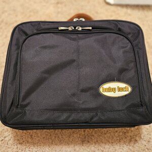 RARE BABY LOCK FOOT SERGER BINDER HEMMER FELLER ATTACHMENT KIT & STORAGE BAG